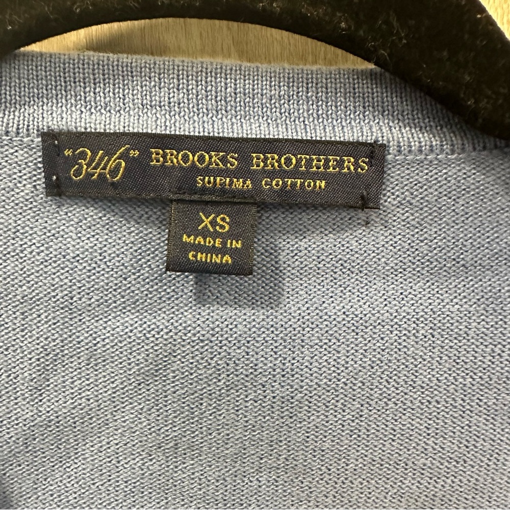 Brooks Brothers Womens XS Supima Cotton button up Cardigan Sweater blue Vneck - Picture 4 of 9
